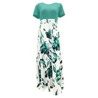Ljetne haljine Aoujea plus Veličine Haljine za žene s kravatama šareno duga cvjetna printska plaža Casual