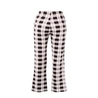 Casual ženske hlače Provjerite tartan pamučni mješavi plairani noćni odjećni rublje pidžama donje labave lounge hlače