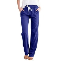 Gacuw posteljine za žene Ležerne ljetne hlače plus veličina Regularne fit dugačke hlače Lounge pantalone