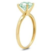2.5ct okrugli rez zeleni simulirani dijamant 14k žuti zlatni godišnjički angažovani prsten veličine 4,5