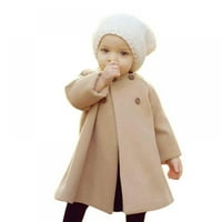 Popvcly Toddler Baby Girl Jesen Zimska jakna kaput Dugme za dugi rukav Tipka za boju toplo su kaputi