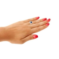 Mauli dragulji za angažman prstenje za žene 1. Carat Halo Sapphire i Diamond Bridal Set 4-prong 14k