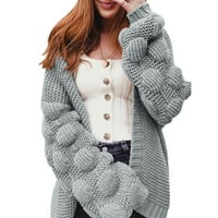 SNGXGN Otvoreni džemperi za prednje kardigan za žene pletene klasične džempere Cardigan Cardigani za