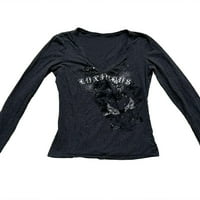 Ženska bajka Grunge Y2K majica s dugim rukavima Gotic Harajuku Tee Top Vintage 90s e Girl Estetska odjeća