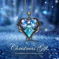Anđeoska krila Srce Swarovski kristalni privjesak ogrlica - Romantični pokloni za nakit za Valentinovo