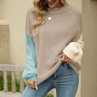 Cethrio pulover džemperi za žene plus veličine posada vrata pletena caresu casual zimske khaki džempere