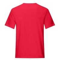 CETHRIO majice za žene - kratkih rukava Ispiši casual pulover majica za blubu za bluzu crvena