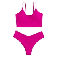Jedan kupaći kostimi za bandeau set bikini push up zavoj brazilski tankinis set kupaći odijelo ružičaste