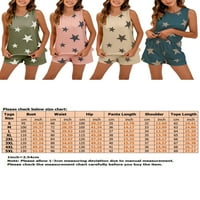 Niveer Women plus size Lounge Sleep Set Summer Star Pijamas bez rukava i kratke hlače