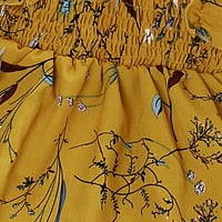 TODDLER Ljetne haljine za djevojčice Cvijeće za djecu s lijevanim rukavima Print Ruffles Plaža Sundering