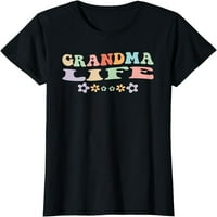 Ženska baka Life Vintage cvjetni dizajn za najbolju cool baku majicu Black Tee