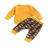 Canrulo dugih rukava majica Cartoon Lion Loose hlače Outfits set za dječake Djevojke žute 6-mjeseci