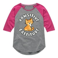 Instant poruka - Pawsitive Cattitude - majica malih i mladića Raglan grafička majica