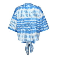 Feterrnal ženska labava rekreativna majica s kratkim rukavima tiskana V-izrez plaža Maxi haljine za