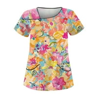 Ljetni vrhovi ženske modne male cvjetne tiskane ujednačene kombinezone košulje košulje sa dvostrukom