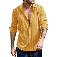 Muška majica Ljetne sportske košulje za muškarce niz majice s dugim rukavima Striped haljine za muškarce