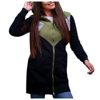 Sayhi ženski patchwork ispisana dukserica Slim bluza debela kaputa sa kapuljačom tunička jakna Tan Hoodie