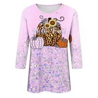 Usmixi Noć vještica za žene Halloween majice za žene Trendy Leopard bundeve Ispiši labavi pulover vrhove