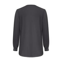 Jesenske košulje za žene Ženska modna pulover dugih rukava okrugla bluza za bluzu majica siva