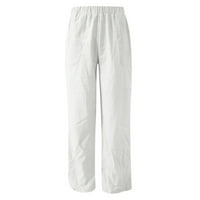 Oalirro ženske hlače Dressy casual trendi jesenski široki noga udobne duge ženske pantalone duge bijele boje