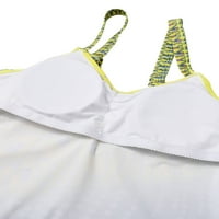 Licupiee Women Tankini set Plus Size kupaći kostim Rhinestones Flounce Ispišivši jedan kupaći kostimi