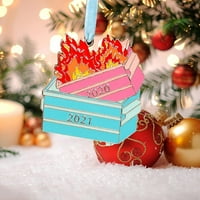 Heiheiup Fire božićne vatrogasno stablo može ukrasiti smeće zabavi akrilni božićni drvci gorući privjesak na požarnim privjetovima Slatka kućna dekor vise perle za vrata