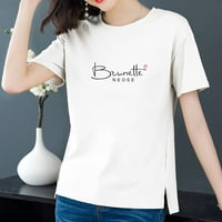 RBAOFUJIE majice za žene modne žene s kratkim rukavima Pismo štampanje bluza Dame majice vrhovi ženskih