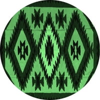 Ahgly Company u zatvorenom okruglom sažetkom smaragdno zeleni modernim prostirkama, 8 'runda