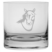 Američki standardni opečni konj konjski tematski set 10,25oz kristalni stijeni viski staklo