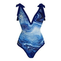 Ženski seksi jednodijelni sa štampanim kupaćim kostima set suknja s kraljevskim plavom xxl