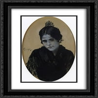 William Merritt Chase Matted Black Ornate uramljena umjetnost Ispis 'Španska djevojka'