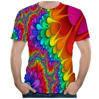 Muški smiješni 3D boja digitalni tiskani kratkih rukava Modna majica bluza TEE, MULTICOLOR, XXL
