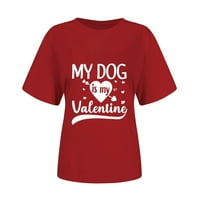 Valentine's Dnevna majica Žene Vole srce Grafički slovo tiskane majice Valentine majica Tees bluza
