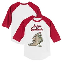 Dojenčad sićušni otvor bijeli crveni sv. Louis Cardinals Stega Raglan 3 majica s 4 rukava