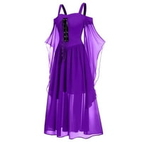 HVYesh Womens Plus size Gothic haljina Leptir rukavac čipka za Halloween haljina mreža za patchwork hladne kore za korzet
