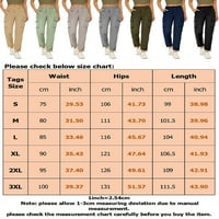 Avamo Ženski džepovi Teretne hlače Visoke struke duge hlače obične boje casual joggers hlače Cargo Capri