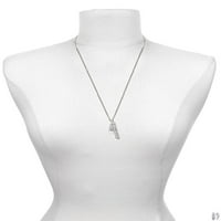 Delight nakit Silvertone 3-D bijela ručka silverta za cipele Budite jaki i hrabri ogrlica sa šarmom,
