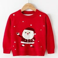 Aaiyomet Toddler pulover duks crtani santa snežni pasući džemper s dugim rukavima topli pleteni pulover