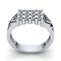 Originalna 1.5CT okrugla rez dijamantna muška godišnjica klastera zaručni prsten čvrsto 14k ruža, bijelo