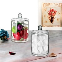 Plastična akrilna kupaonica Vanity Countertop Canister Jars sa poklopcem od pohrane, apotekani Jars
