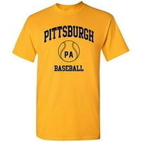 Pittsburgh klasična bejzbol luka Basic Pamučna majica - srednja - zlato