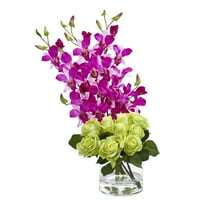Rose & Dendrobium Orchid Umjetni aranžman-OG
