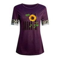 Ženski vrhovi Plus size Košulje za čišćenje moda Ženske pruge Leopard majice O-izret Ležerne prilike