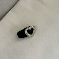 Luksuzna glava srca kose vintage kristalno širok crni baršunalni korejski stil obruč Sweet Hair Claw