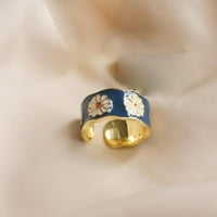 Depope Podesivi otvoreni prsten Daisy Flower Ring Unise Poklon za ljubitelje za ljubitelje
