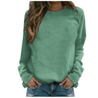 FOPP Prodavač Ženska casual moda cvjetni print dugih rukava O-izrez TOP bluza Mint Green XXL