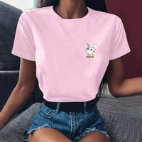 Ženski bluze Ženska seksi modna majica Ležerne prilike kratkog rukava od tiskanih rukava Pink XL