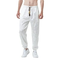 Entyinea muške hlače moda osnovni aktivni jogger duksevi bijeli xl
