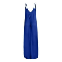 Haljine Ženski modni casual Veliki čvrsti okrugli suspender Blue 2xl