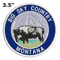 Istražite Montana - Big Sky Country - 3,5 - željeznički ili šivanje vezene patch novost - Nacionalni parkovi i šumski parkovi Trails Planine Bears Lakes - Turistički odmor Turistički suvenir